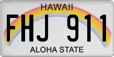 HI license plate FHJ911