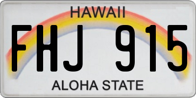 HI license plate FHJ915