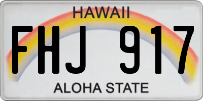 HI license plate FHJ917