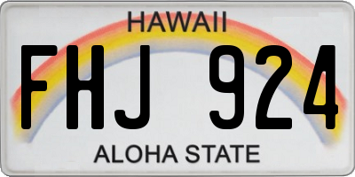 HI license plate FHJ924