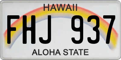 HI license plate FHJ937