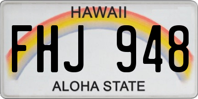 HI license plate FHJ948