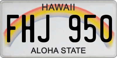 HI license plate FHJ950