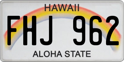 HI license plate FHJ962