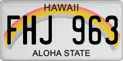 HI license plate FHJ963