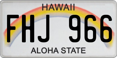 HI license plate FHJ966