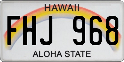 HI license plate FHJ968