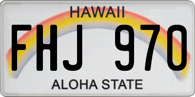 HI license plate FHJ970