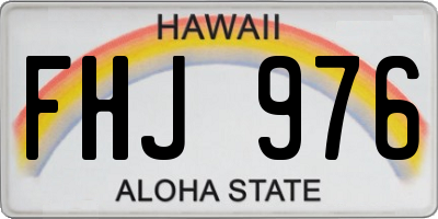 HI license plate FHJ976