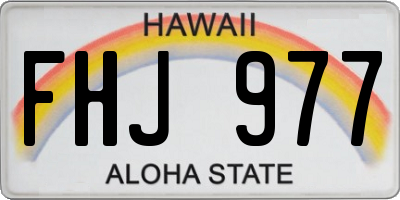 HI license plate FHJ977