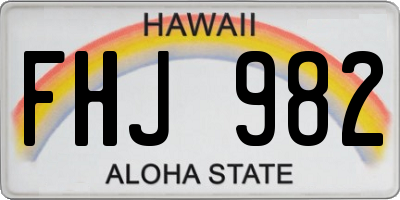 HI license plate FHJ982