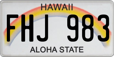 HI license plate FHJ983