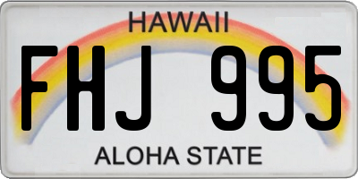 HI license plate FHJ995