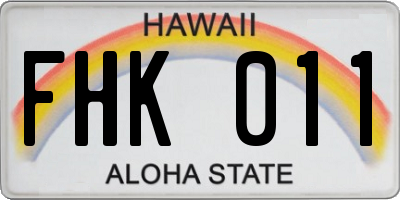 HI license plate FHK011