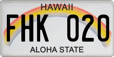 HI license plate FHK020