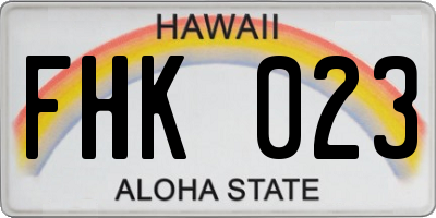 HI license plate FHK023