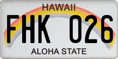 HI license plate FHK026