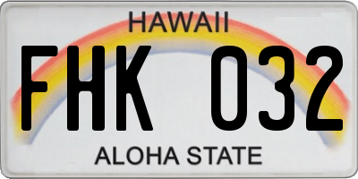 HI license plate FHK032