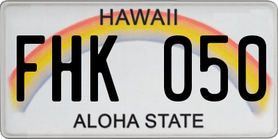 HI license plate FHK050