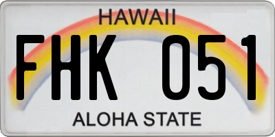HI license plate FHK051