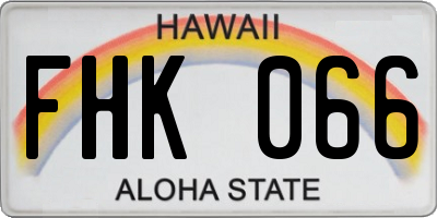 HI license plate FHK066