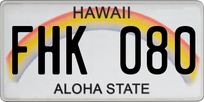 HI license plate FHK080