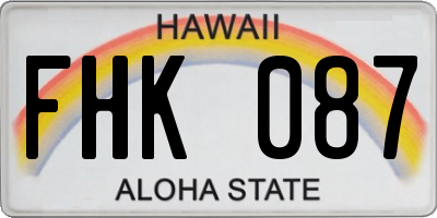 HI license plate FHK087