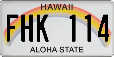 HI license plate FHK114