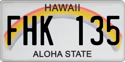HI license plate FHK135