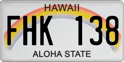 HI license plate FHK138