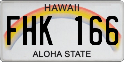 HI license plate FHK166