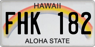 HI license plate FHK182