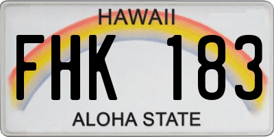 HI license plate FHK183
