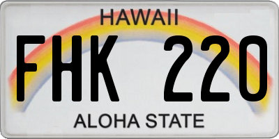 HI license plate FHK220