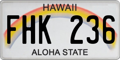 HI license plate FHK236