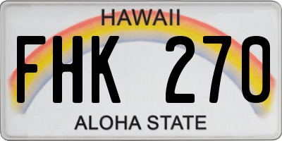 HI license plate FHK270