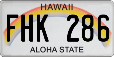 HI license plate FHK286