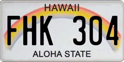 HI license plate FHK304
