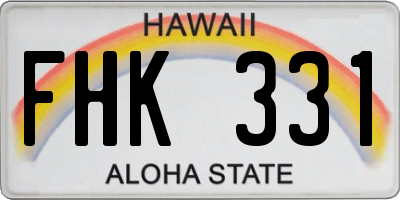 HI license plate FHK331