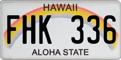 HI license plate FHK336
