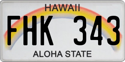 HI license plate FHK343