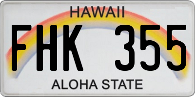 HI license plate FHK355