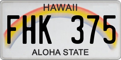 HI license plate FHK375