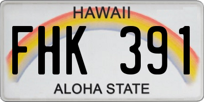 HI license plate FHK391