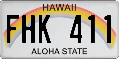 HI license plate FHK411