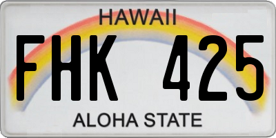 HI license plate FHK425