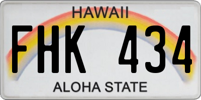 HI license plate FHK434