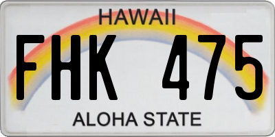 HI license plate FHK475