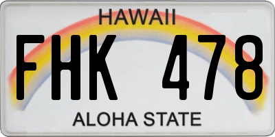 HI license plate FHK478
