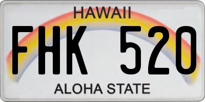 HI license plate FHK520